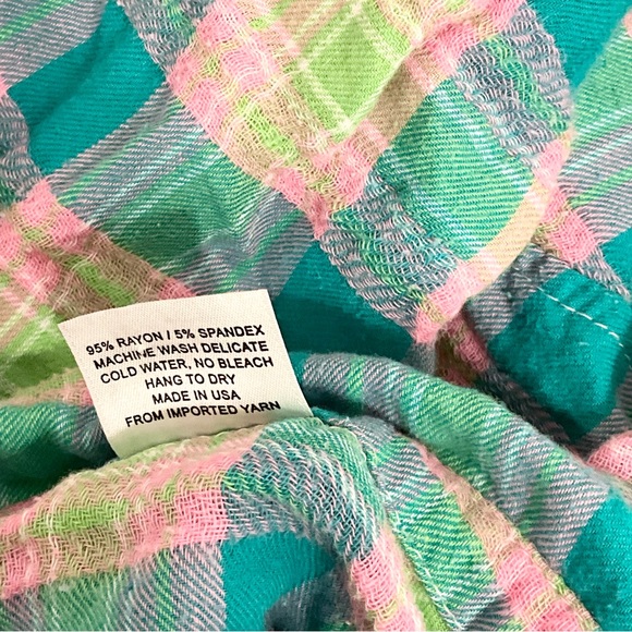 ERGE Girls Button Down Shirt Multi Color Plaid Long Sleeve Size 5 - Picture 4 of 4